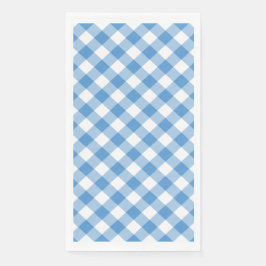 Guardanapo De Papel Verificação de Gingham Azul Claro e Branco