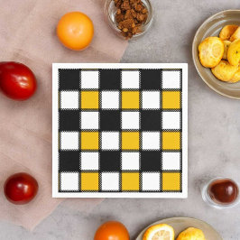 Guardanapo De Papel Verificação de Xadrez Preta e Amarela