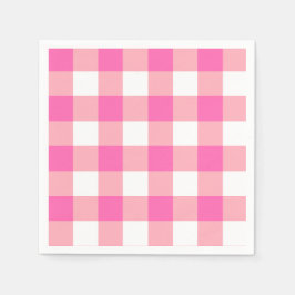 Guardanapo De Papel Verificações de Xadrez Gingham Grandes e Rosa