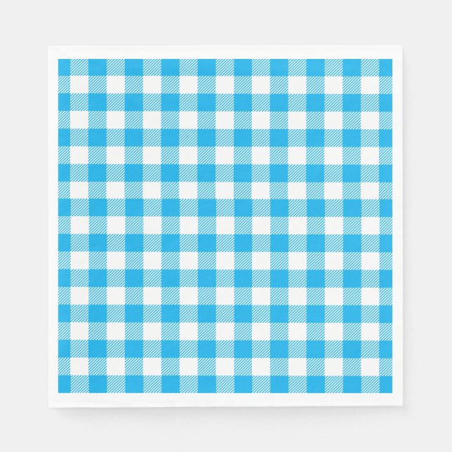 Guardanapo De Papel Verificado Blue Checkup Pattern Gingham Xadrez (Frente)