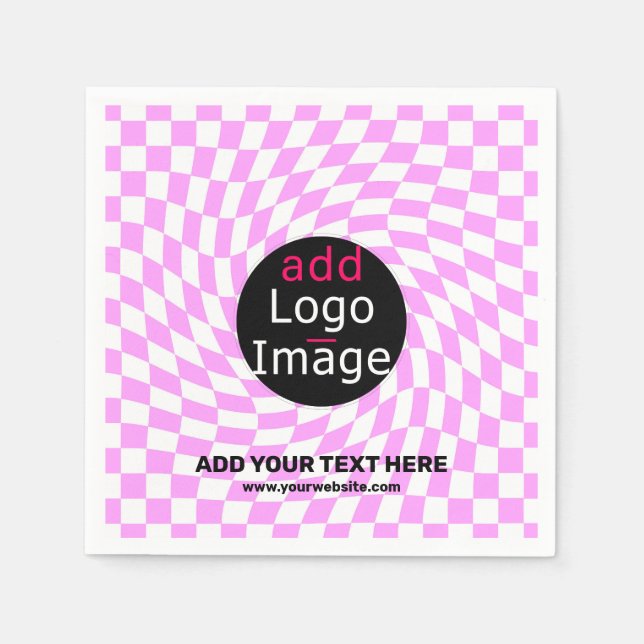 Guardanapo De Papel Verificador de Marca Personalizado Moderno - Rosa (Frente)