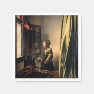 Guardanapo De Papel Vermeer - Rapariga lendo uma carta em uma janela a