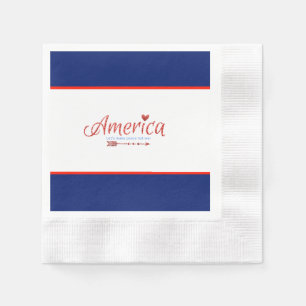 Guardanapo De Papel Vermelho, branco, azul, bandeira, estrelas, setas,