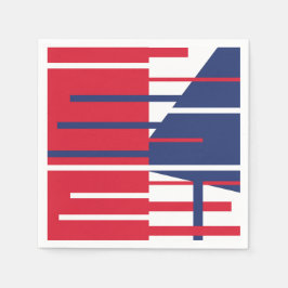 Guardanapo De Papel Vermelho, Branco e Azul