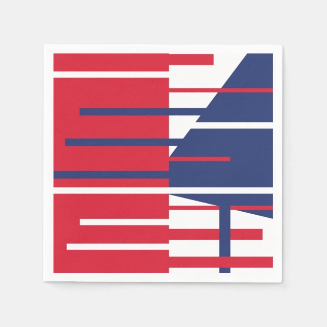 Guardanapo De Papel Vermelho, Branco e Azul (Frente)