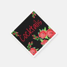 Guardanapo De Papel Vermelho De Artsy Formal Flor