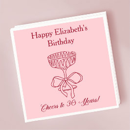 Guardanapo De Papel Vermelho e Rosa Modernos aplaudem 30 anos Aniversá