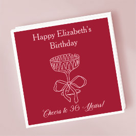 Guardanapo De Papel Vermelho e Rosa Modernos aplaudem 30 anos Aniversá