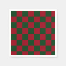 Vermelho e Verde Clássico Natal Xadrez Impressão
