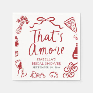 Guardanapo De Papel Vermelho Italiano Aquela Pizza de Massa Amore Chá
