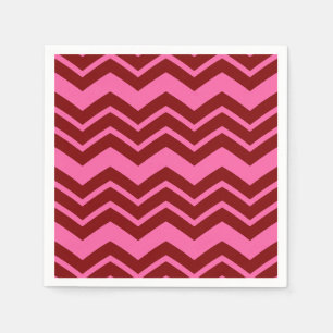 Guardanapo De Papel Vermelho Marrom Rosa Desenho Ziguezague Chevron