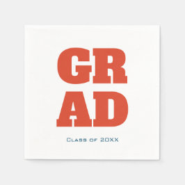 Guardanapo De Papel Vermelho para Graduação de Tipografia Simples Mode