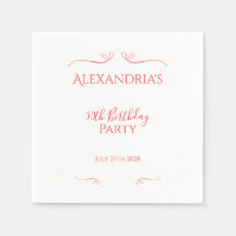 Vermelho Rosa Mínimo Moderno, Festa de aniversário