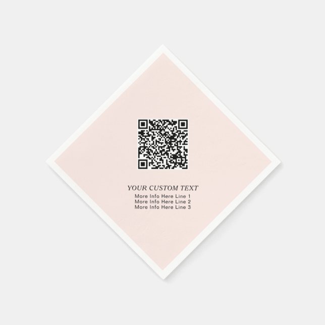 Guardanapo De Papel Vermelho Rosto Rosa Código QR Simples de Promoção  (Canto)