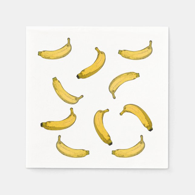Guardanapo De Papel Versão do esboço do padrão da banana (Frente)