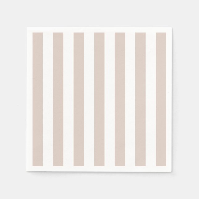 Guardanapo De Papel Vertical Stripes Beige E White Stripes (Frente)