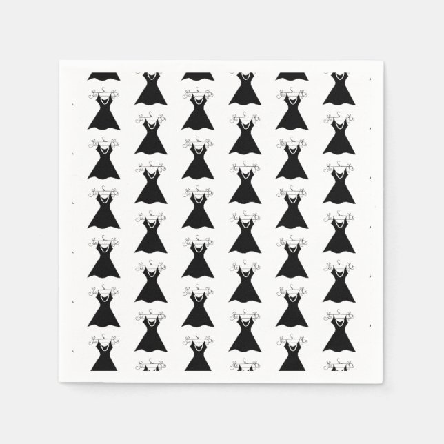 Guardanapo De Papel Vestido da Noite Negra (Frente)