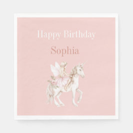 Guardanapo De Papel Vestido de Asas de Fada Cor-de-Rosa Unicórnio Aniv