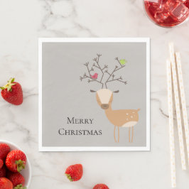 Guardanapo De Papel Vestido de Natal com Pássaros