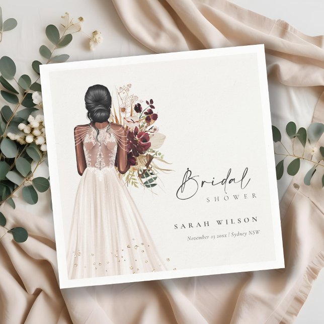 Guardanapo De Papel Vestido de Noiva Branco Boho Elegante Chá de Panel (Criador carregado)