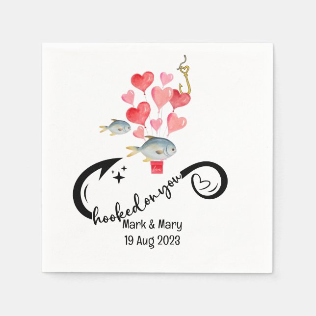 Guardanapo De Papel Vestidos de vocês amantes da pesca Casamento Water (Frente)