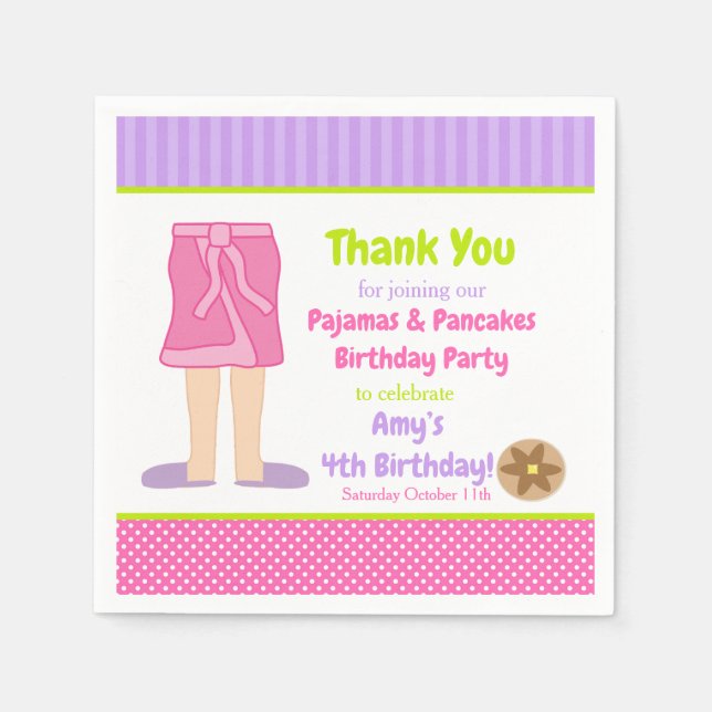 Guardanapo De Papel Vestir pijama de palhaço e festa de panquecas (Frente)