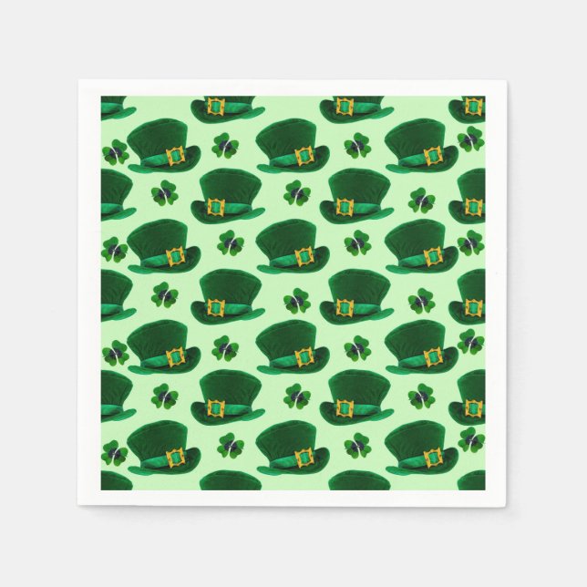 Guardanapo De Papel Vestuário e Chapéus Leprechaun (Frente)
