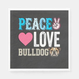 Guardanapo De Papel Vetor Bulldog Paz Amor