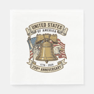 Guardanapo De Papel Vetor Patriótico do 250º Aniversário dos Estados U