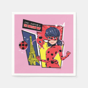Guardanapo De Papel Via Parisiense de Ladybug em Quadrinhos Miraculoso