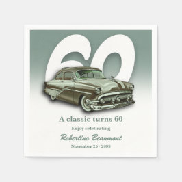 Guardanapo De Papel Viagem Carro Verde Clássico Faz 60 Anos