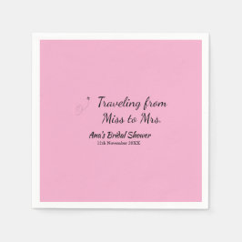 Guardanapo De Papel Viagem chá de panela adicione nome data miss à Sra