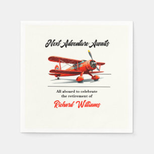 Guardanapo De Papel Viagem de aposentadoria - Vintage de avião vermelh