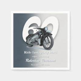 Guardanapo De Papel Viagem de Moto Clássica Rapidamente 60º Aniversári