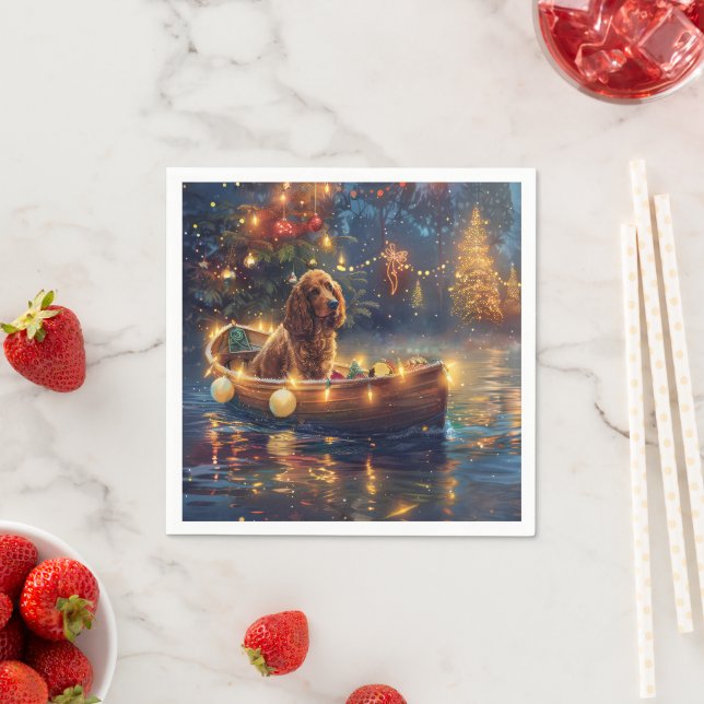 Guardanapo De Papel Viagem Festiva de Natal do Cocker Spaniel (Insitu)
