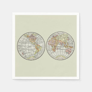 Guardanapo De Papel Viagem Globe Map Earth 1916 World Atlas