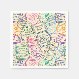 Guardanapo De Papel Viagem Stamps Festa de aniversário
