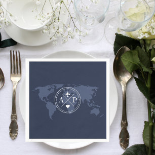 Guardanapo De Papel Viagem Themed Destino Marinho Azul Casamento