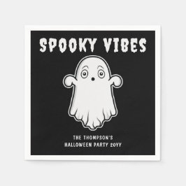 Guardanapo De Papel Vibrações Assustadoras Fantasma Halloween Preto e
