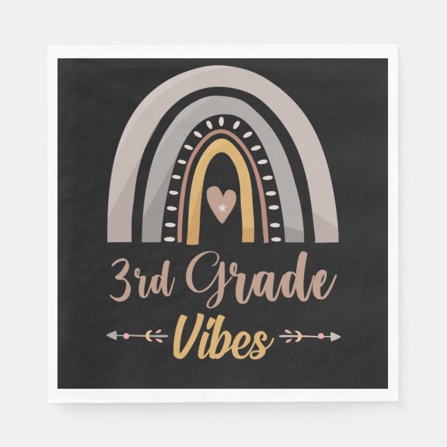Guardanapo De Papel Vibrações da 3ª Série Arco-íris Volta às Aulas da  (Frente)