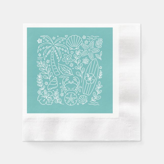 Guardanapo De Papel Vibrações de Praia Tropical (Frente)