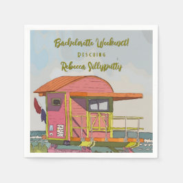 Guardanapo De Papel Vibrações de salva-vidas rosa para o fim de semana