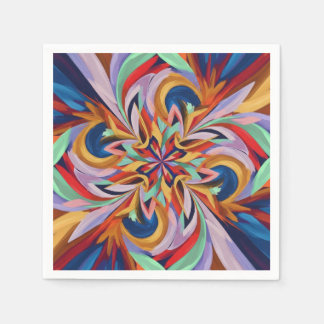 Guardanapo De Papel Vibrant Abstrato Bloom - Arte Colorida de Parede