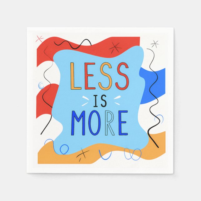 Guardanapo De Papel Vibrant "Less Is More" Abstract Graphic (Frente)