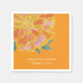 Guardanapo De Papel Vibrant Marigold Summer Wedding