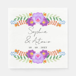 Guardanapo De Papel Vibrant Mexican Floral Fiesta Wedding