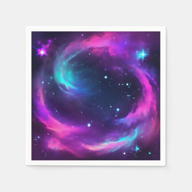 Guardanapo De Papel Vibrant Neon Galaxy (Frente)