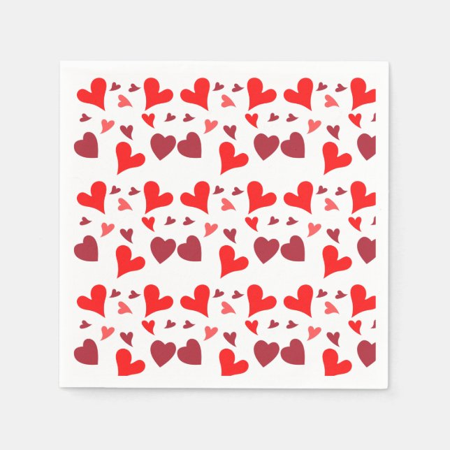 Guardanapo De Papel Vibrant red hearts background (Frente)