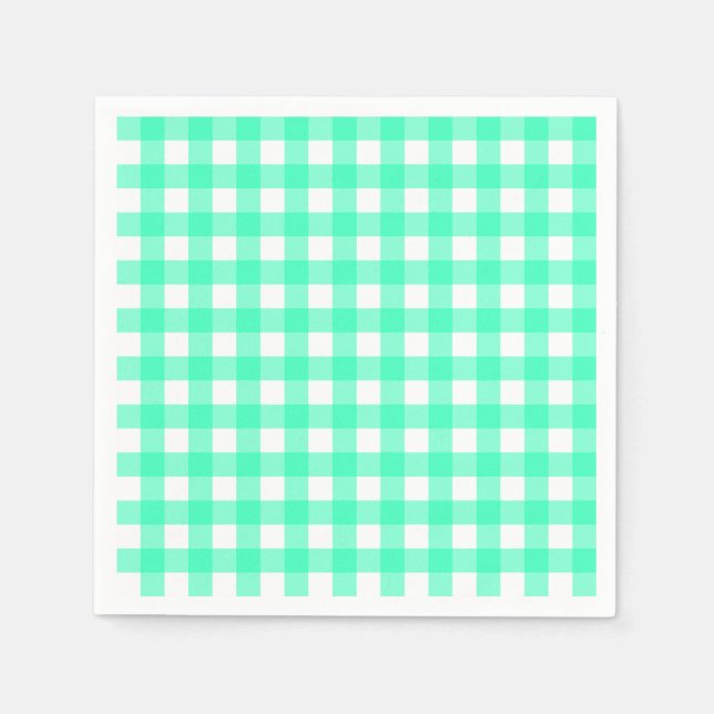 Guardanapo De Papel Vichy Bleu Turquoise (Frente)