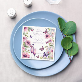 Guardanapo De Papel Vida de borboletas chá de noiva roxo